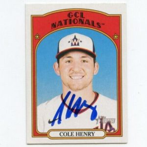 COLE HENRY SIGNED 2021 TOPPS HERITAGE MINOR LEAGUE BASEBALL CARD AUTO