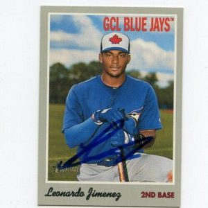 LEO LEONARDO JIMENEZ SIGNED 2019 TOPPS HERITAGE MINOR LEAGUE BASEBALL CARD AUTO