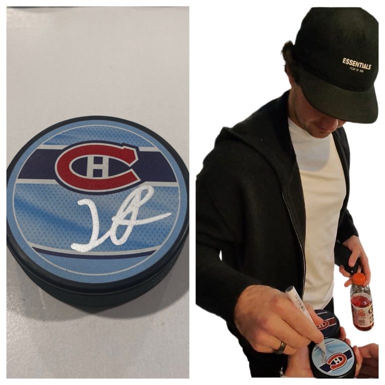 ALEXANDRE TEXIER SIGNED MONTREAL CANADIENS HOCKEY PUCK W/ CASE COA