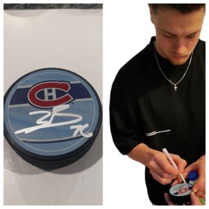 ZACHARY BOLDUC SIGNED MONTREAL CANADIENS HOCKEY PUCK W/ CASE COA