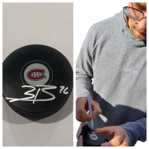 ZACHARY BOLDUC SIGNED MONTREAL CANADIENS HOCKEY PUCK W/ CASE COA