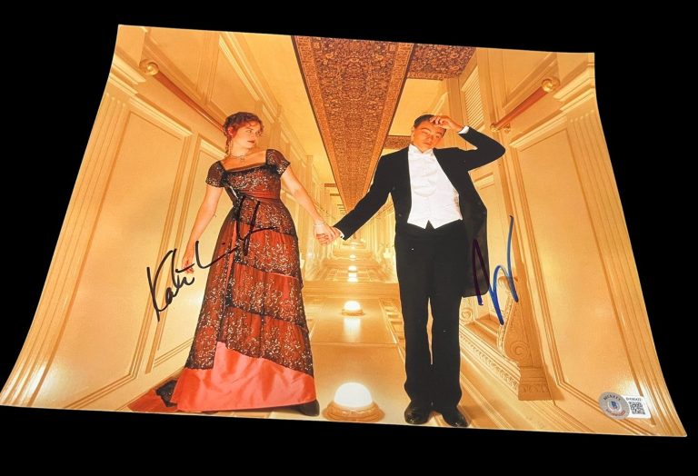 LEONARDO DICAPRIO KATE WINSLET SIGNED AUTOGRAPH 11x14 PHOTO BECKETT BAS COA E