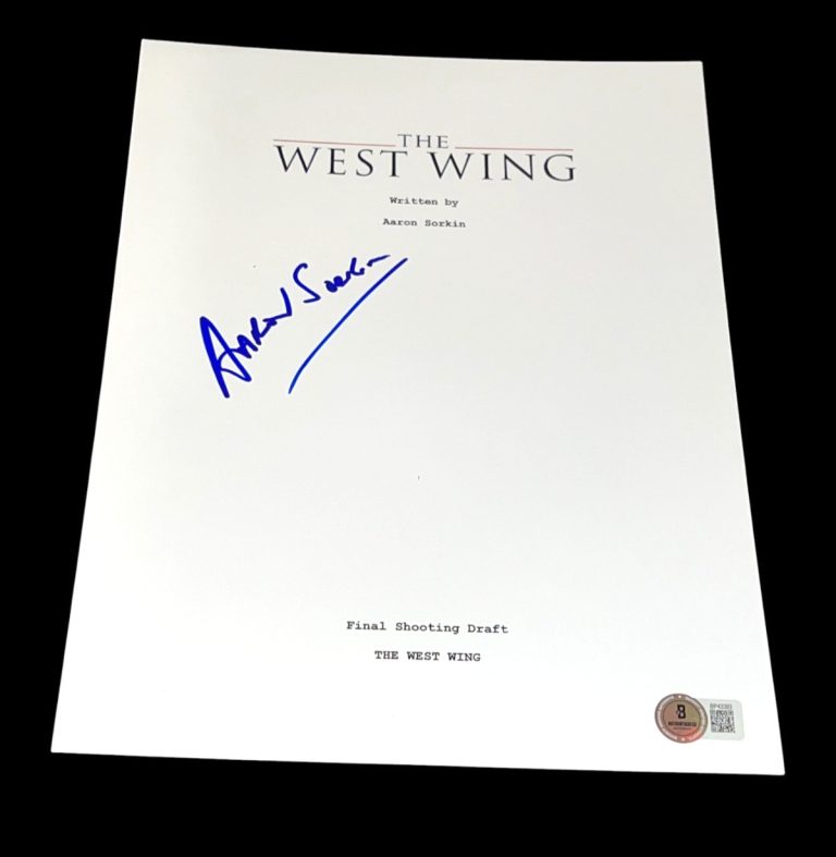 AARON SORKIN SIGNED AUTOGRAPH SCRIPT THE WEST WING BECKETT BAS AUTO COA G