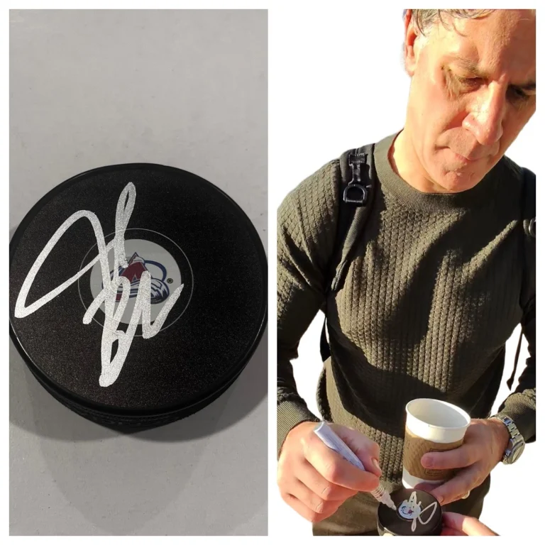 JARED BEDNAR SIGNED COLORADO AVALANCHE HOCKEY PUCK W/ CASE COA
