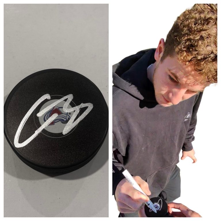 GAVIN BRINDLEY SIGNED COLORADO AVALANCHE HOCKEY PUCK W/ CASE COA