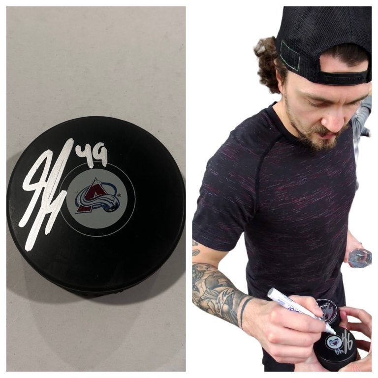 SAMUEL GIRARD SIGNED COLORADO AVALANCHE HOCKEY PUCK W/ CASE COA