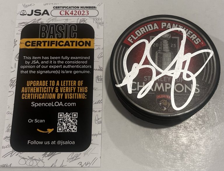 BILL ZITO SIGNED FLORIDA PANTHERS 2025 STANLEY CUP PUCK W/ CASE JSA COA