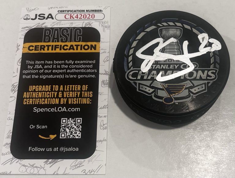 ALEX STEEN SIGNED ST LOUIS BLUES 2019 STANLEY CUP HOCKEY PUCK W/ CASE JSA COA