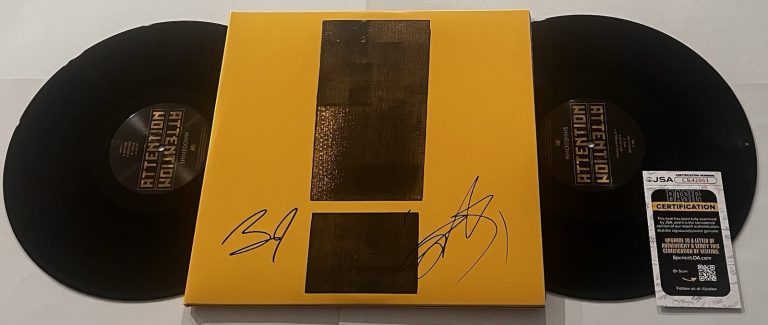 SHINEDOWN BAND SIGNED ATTENTION ATTENTION LP VINYL RECORD ALBUM BRENT SMITH JSA