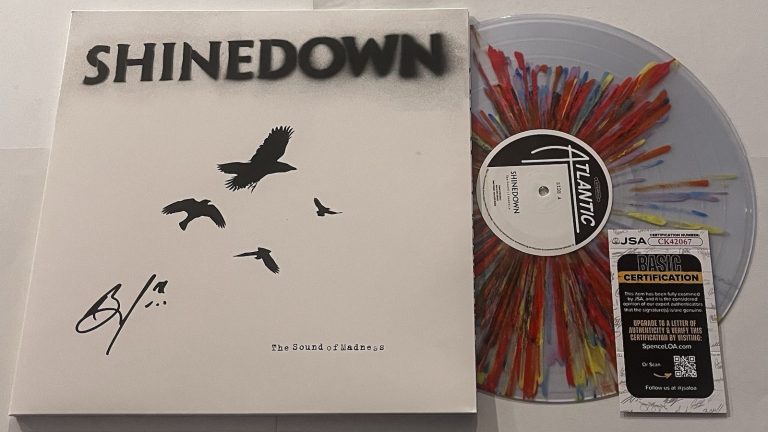 SHINEDOWN BAND SIGNED THE SOUND OF MADNESS LP VINYL RECORD ALBUM BRENT SMITH JSA