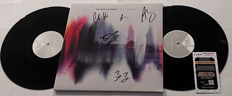 THE WAR ON DRUGS SIGNED SLAVE AMBIENT LP VINYL RECORD ALBUM ADAM +5 JSA COA