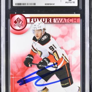 LEO CARLSSON SIGNED 2023-24 SP AUTHENTIC RED ROOKIE CARD #176 CGC 8 JSA 10 AUTO