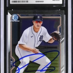SPENCER TORKELSON SIGNED 2021 BOWMAN CHROME CARD #BCP-96 CGC AU JSA 9 AUTO