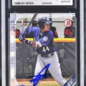 JULIO RODRIGUEZ SIGNED 2019 BOWMAN ROOKIE CARD #BP-33 CGC AU JSA 10 AUTO