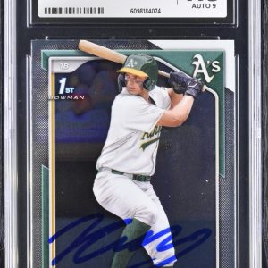 NICK KURTZ SIGNED 2024 BOWMAN DRAFT CHROME ROOKIE CARD #BDC-56 CGC AU JSA 9 AUTO