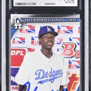 ONEAL CRUZ SIGNED 2016 BOWMAN INTERNATIONAL INK CARD #II-OC CGC AU JSA 10 AUTO
