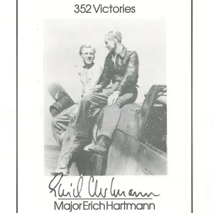 ERICH HARTMANN SIGNED BOOKPLATE PSA DNA LOA 352 V WWII GERMAN ACE