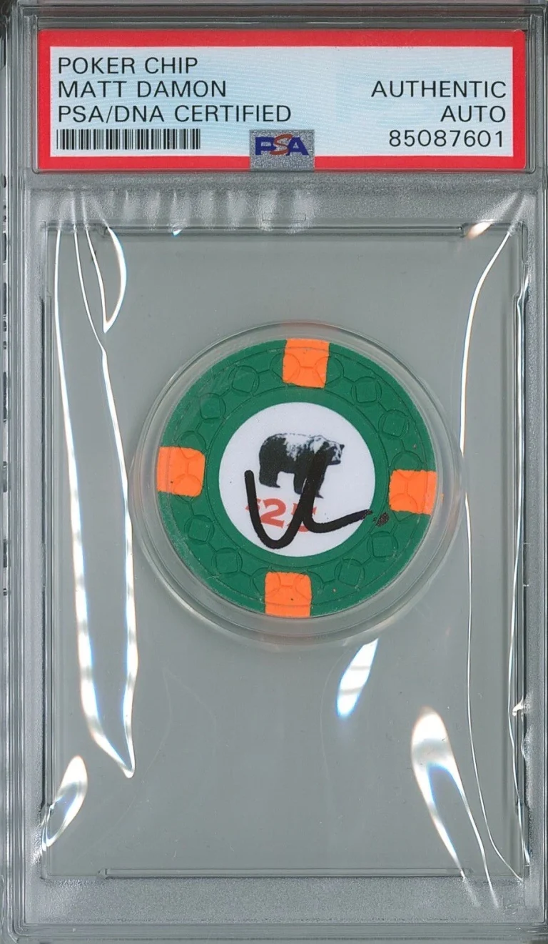 MATT DAMON SIGNED ROUNDERS $25 POKER CHIP FINAL SCENE PSA DNA ENCAPSULATED