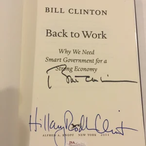 Hillary Clinton Bill Clinton Dual Autographed Signed Book JSA COA President