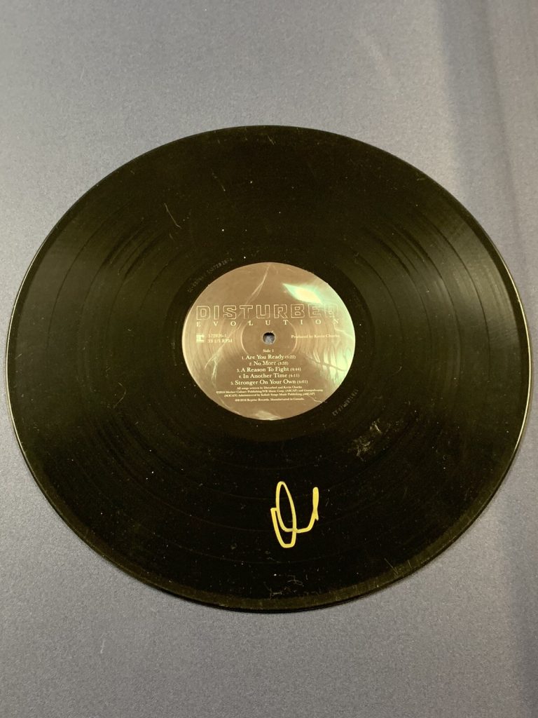 DAVID DRAIMAN DISTURBED BAND LEAD SINGER SIGNED VINYL RECORD AUTOGRAPHED COA