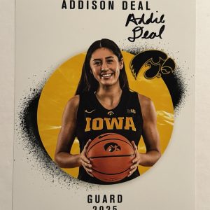 ADDIE DEAL IOWA HAWKEYES WOMENS BASKETBALL SIGNED 8x10 PHOTO AUTOGRAPHED COA