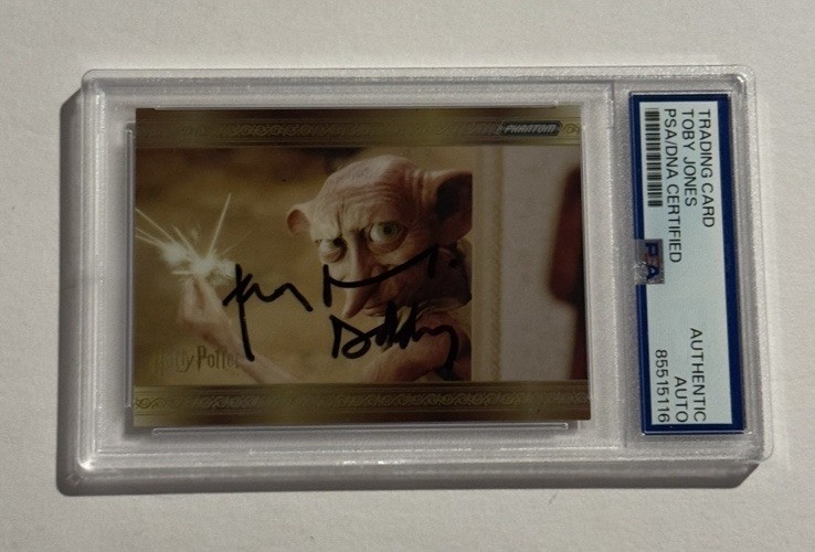 TOBY JONES SIGNED AUTO 2024 KAKAWOW PHANTOM HARRY POTTER FRAMES GOLD DOBBY PSA COLLECTIBLE MEMORABILIA