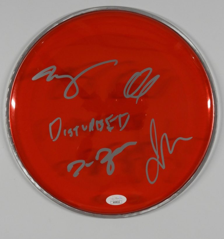 Disturbed Fully Signed Autograph Drum Head JSA COA 10