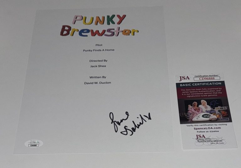 SOLEIL MOON FRYE SIGNED PUNKY BREWSTER PILOT EPISODE TRANSCRIPT  JSA COA