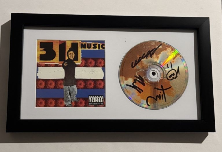 311 BAND SIGNED CD FRAMED MATTED ROCK BAND NICK HEXUM VERY RARE COA