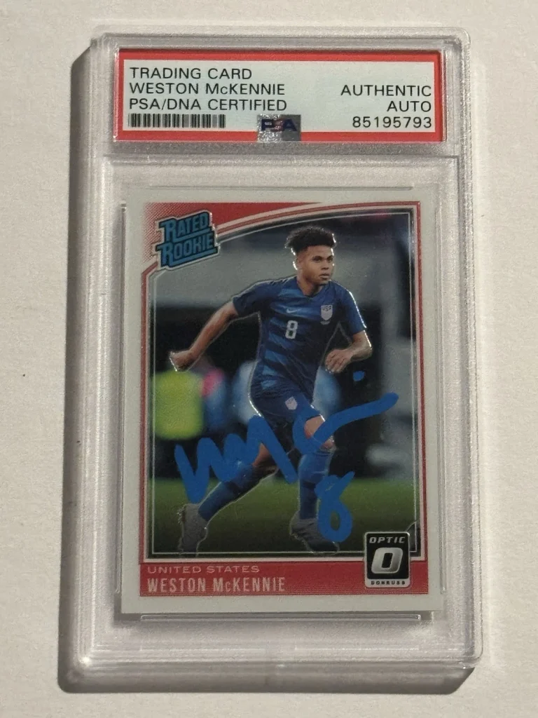 2018-19 Panini Donruss Optic Weston McKennie SIGNED AUTO #199 Rookie RC PSA