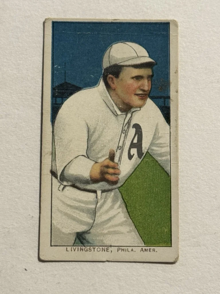 1909 T206 PIEDMONT PADDY LIVINGSTONE PHILADELPHIA A’S ~ FAIR COLLECTIBLE MEMORABILIA