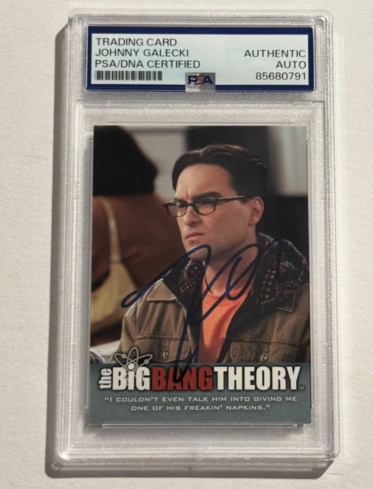 JOHNNY GALECKI SIGNED AUTO RC 2012 Cryptozoic The Big Bang Theory #15 PSA