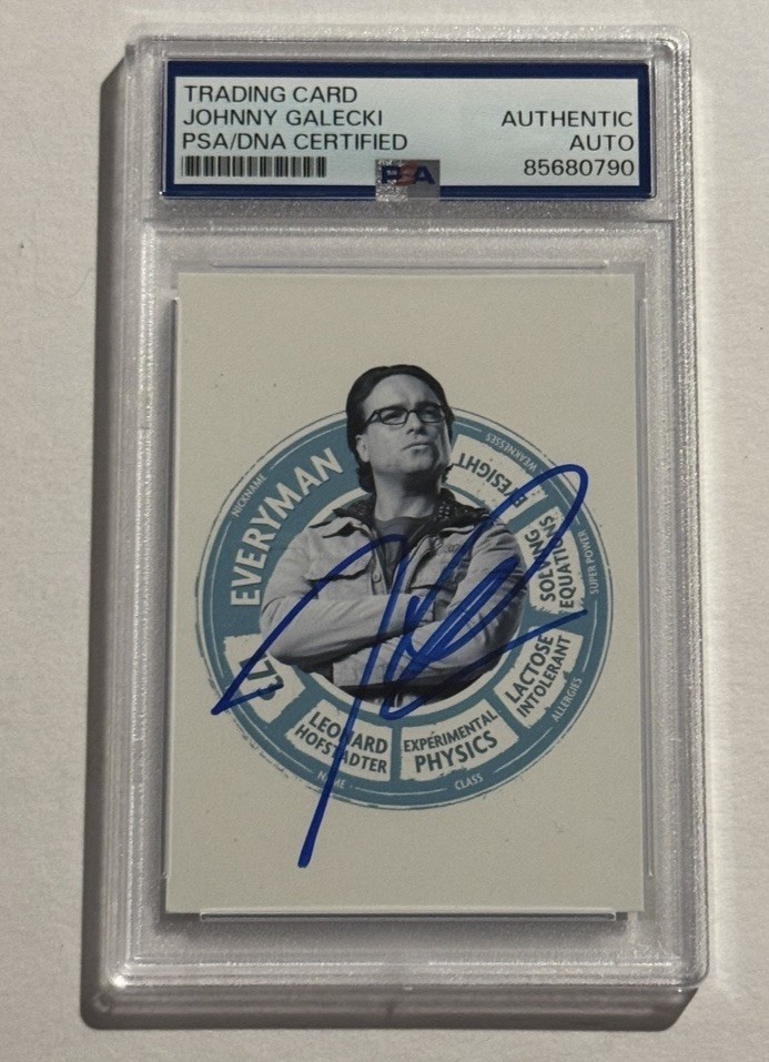 JOHNNY GALECKI SIGNED AUTO RC Cryptozoic The Big Bang Theory #CP1 Leonard PSA