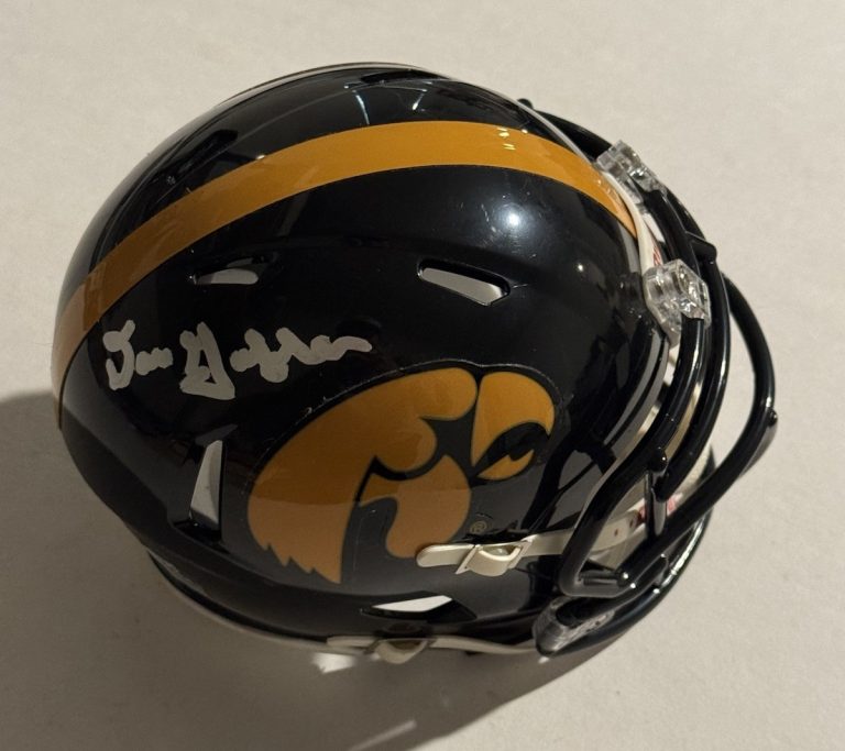 DAN GABLE HAND SIGNED MINI HELMET AUTOGRAPHED IOWA HAWKEYES WRESTLING LEGEND COA