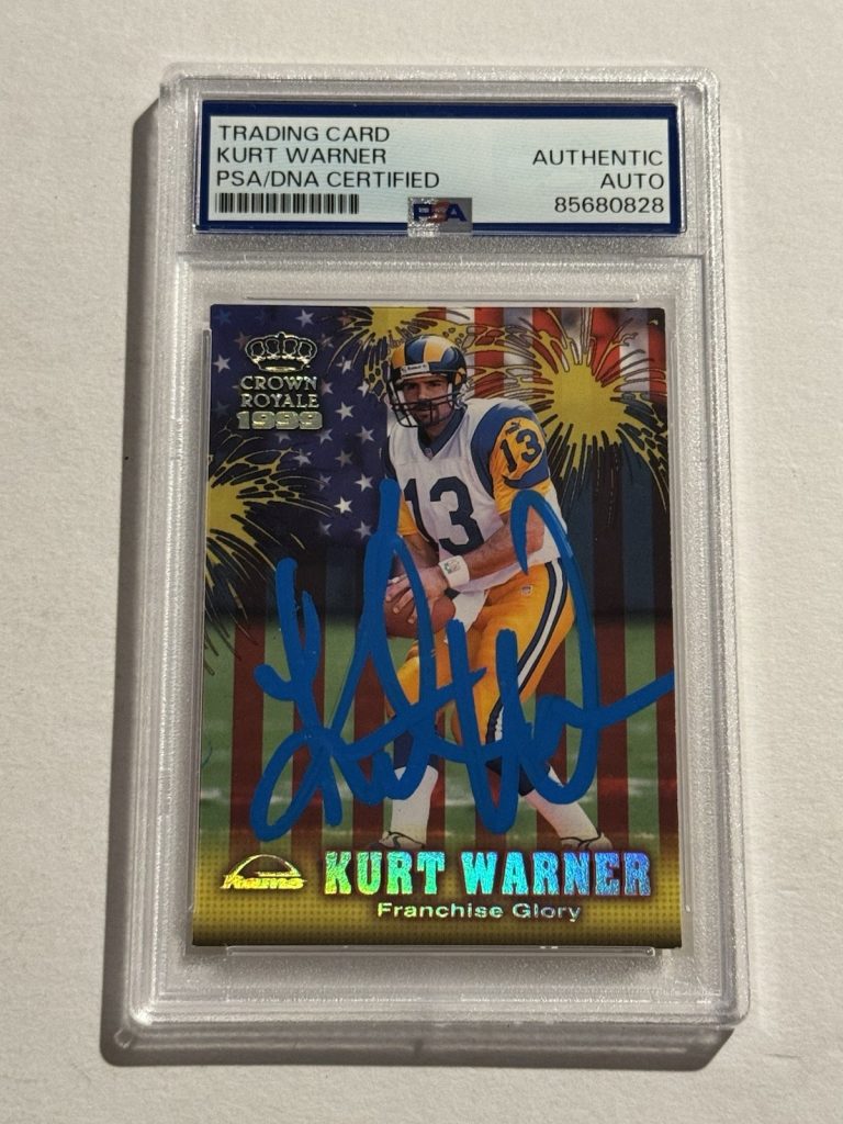 1999 Pacific Crown Royale KURT WARNER SIGNED AUTO Rookie Card RC #19 HOF PSA/DNA
