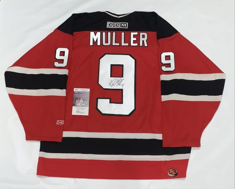 KIRK MULLER SIGNED NEW JERSEY DEVILS CCM #9 JERSEY LICENSED JSA COA
