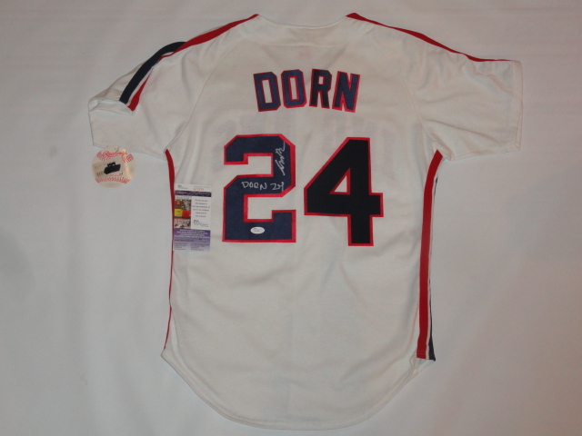 CORBIN BERNSEN SIGNED ROGER DORN CLEVELAND INDIANS JERSEY LICENSED JSA COA