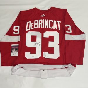 ALEX DEBRINCAT SIGNED DETROIT RED WINGS ADIDAS CLIMALITE JERSEY LICENSED JSA COA