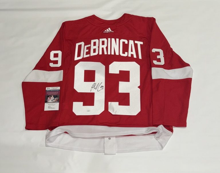 ALEX DEBRINCAT SIGNED DETROIT RED WINGS ADIDAS CLIMALITE JERSEY LICENSED JSA COA