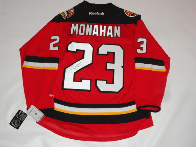 SEAN MONAHAN SIGNED CALGARY FLAMES #23 ALTERNATE JERSEY LICENSED PROOF JSA COA