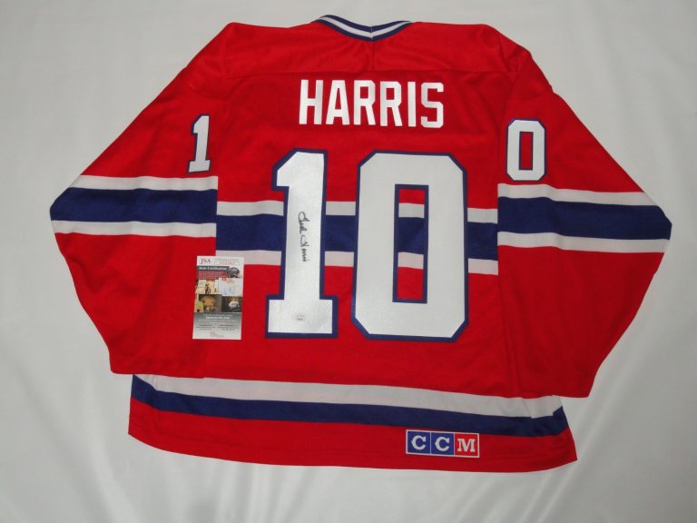 TED HARRIS SIGNED VINTAGE CCM MONTREAL CANADIENS JERSEY LICENSED JSA COA