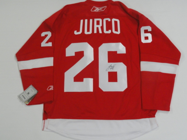 TOMAS JURCO SIGNED REEBOK PREMIER DETROIT RED WINGS HOME JERSEY LICENSED