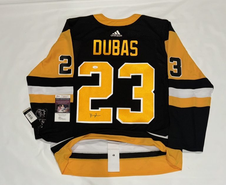 KYLE DUBAS SIGNED PITTSBURGH PENGUINS ADIDAS #23 JERSEY JSA COA