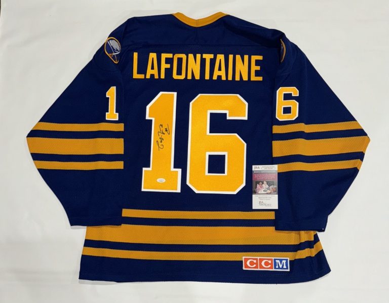 PAT LAFONTAINE SIGNED VINTAGE CCM BUFFALO SABRES JERSEY LICENSED JSA COA
