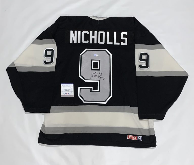 BERNIE NICHOLLS SIGNED #9 CCM LOS ANGELES KINGS JERSEY 70 GOALS PSA COA