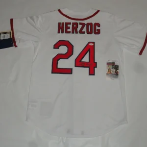 WHITEY HERZOG SIGNED COOPERSTOWN ST. LOUIS CARDINALS JERSEY LICENSED JSA COA