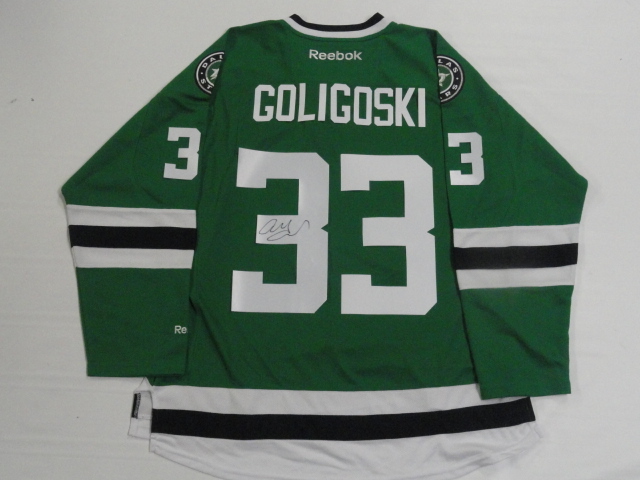 ALEX GOLIGOSKI SIGNED #33 REEBOK PREMIER DALLAS STARS NEW JERSEY LICENSED