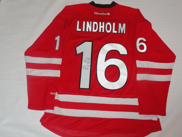 ELIAS LINDHOLM SIGNED #16 CAROLINA HURRICANES JERSEY LICENSED JSA COA