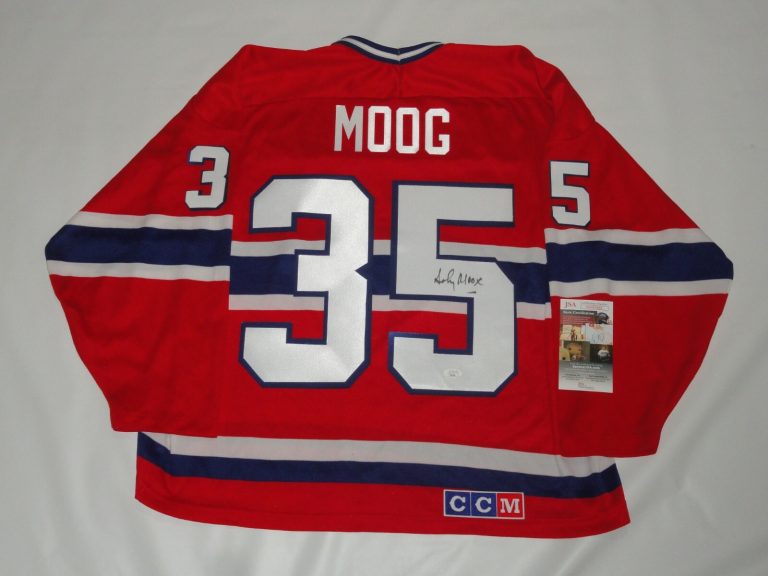 ANDY MOOG SIGNED VINTAGE CCM MONTREAL CANADIENS JERSEY LICENSED JSA COA