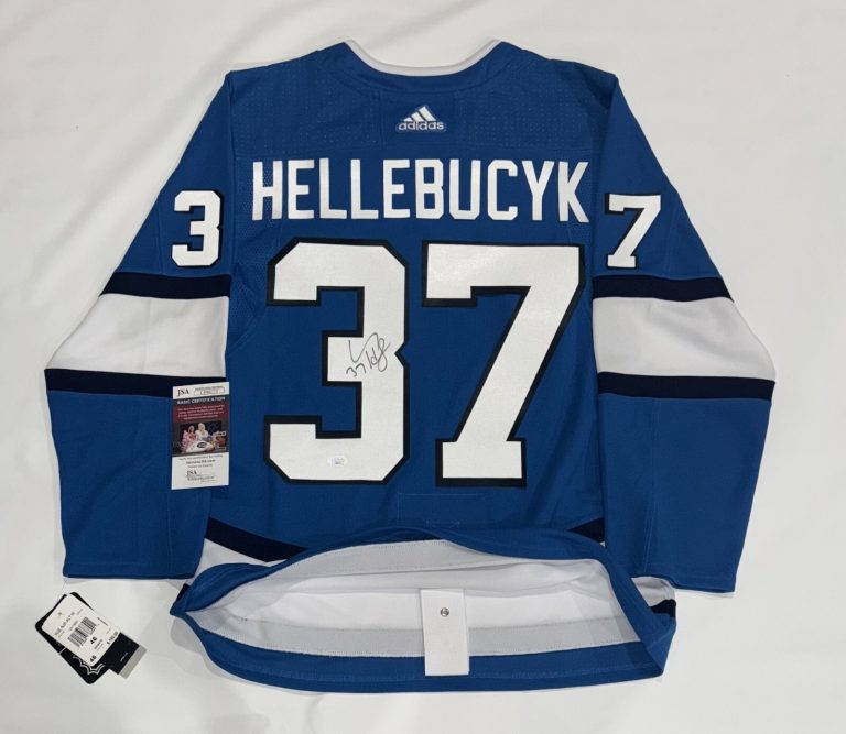 CONNOR HELLEBUCYK SIGNED ADIDAS CLIMALITE WINNIPEG JETS AVIATOR JERSEY JSA COA